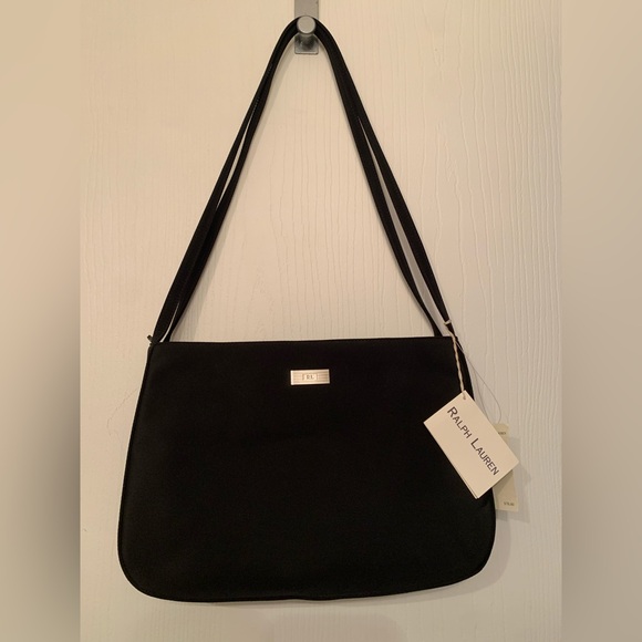 Ralph Lauren Handbags - NWT Vintage Ralph Lauren Black Nylon Shoulder Bag Purse Classic Everyday Handbag